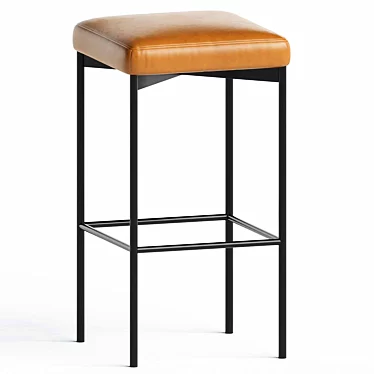 Luxurious Maison Leather Counter Stools 3D model image 1 