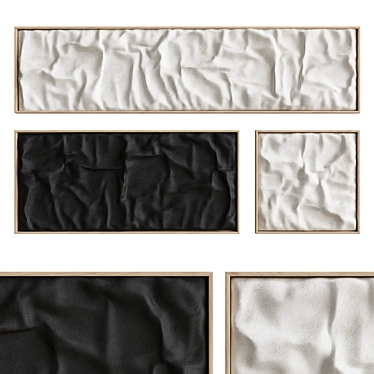 Fabric Texture Relief Wall Art 3D model image 1 