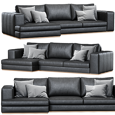 Modern Upholstered 3-Seater Sofa 3D model image 1 