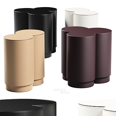 Luxury Geometric Stools Set 3D model image 1 