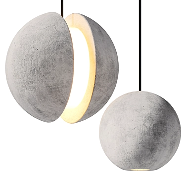 Concrete Moon Pendant Light by Mooielight 3D model image 1 