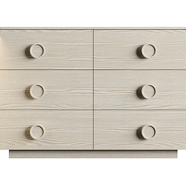 Modern Knob Dresser with VeneerTextures 3D model image 1 