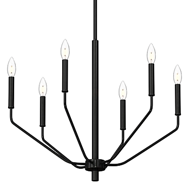 Elegant 6-Light Chandelier Fixture 3D model image 1 