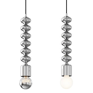 Sleek Chrome Steel Pendant Light 3D model image 1 