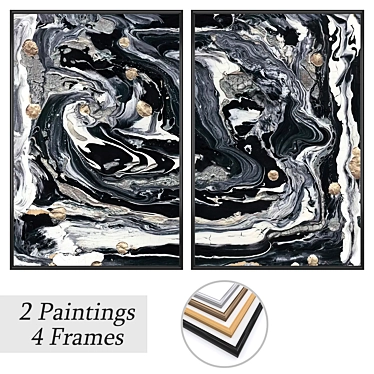 Art Set with Frame Options 3D model image 1 