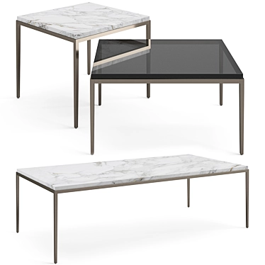 Sleek Misuraemme Kessler Coffee Tables 3D model image 1 