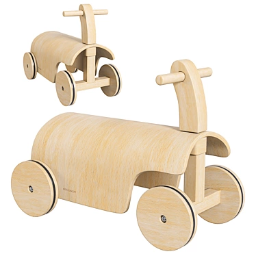 Aiden Ride-on Car Natural Wood 3D model image 1 