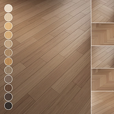 Oak Parquet Flooring Collection 3D model image 1 