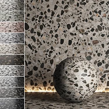 Seamless Terrazzo Marble Textures Set 3D model image 1 