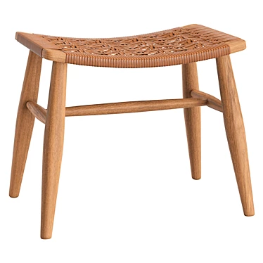 Stylish Chester Stool with Texture 3D model image 1 