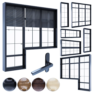 Modern Window with Blinds 3D model image 1 