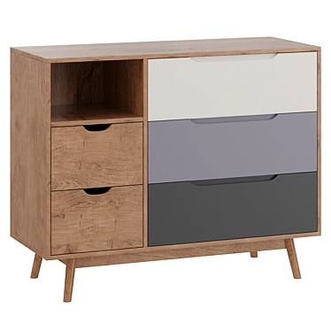 Modern Storage Sideboard in Walnut 3D model image 1 