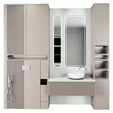 Modern Bathroom Vanity Set 3D model image 1 