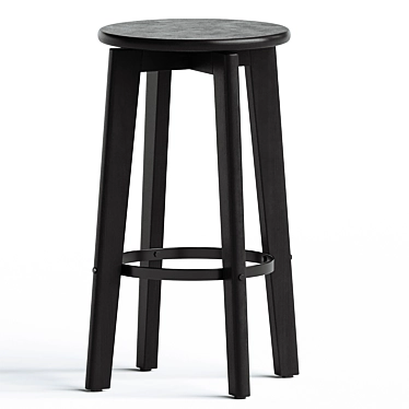 Swivel Wood Norden Stools 3D model image 1 