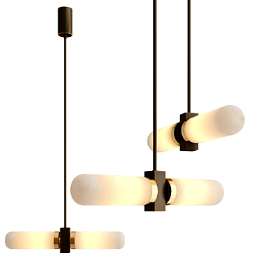 Modern LED Alabaster Ceiling Lamp 3D model image 1 