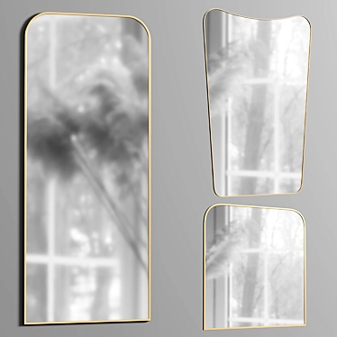 Elegant Contemporary Wall Mirrors 3D model image 1 