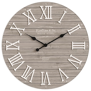 Grey Roman Numeral Wall Clock 3D model image 1 