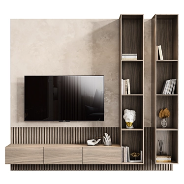 Contemporary TV Wall Unit 01 3D model image 1 