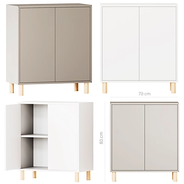 Ikea Eket Cabinet Legs 80cm 3D model image 1 