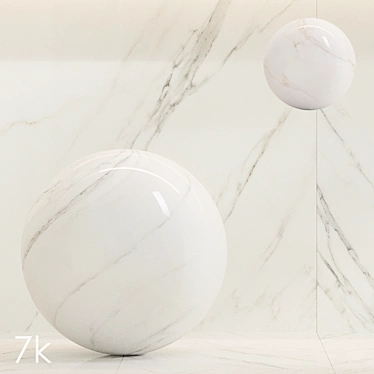 Marble Texture Set - Gold & White 3D model image 1 