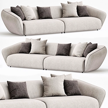 Italian Curved Sofa Set 3D model image 1 