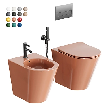 Mare Ceramic Bathroom Set 3D model image 1 