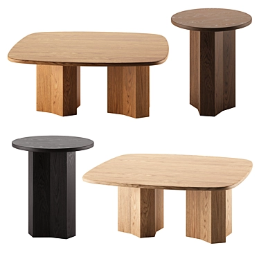 Modern TRAPEZA Coffee Table Set 3D model image 1 