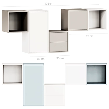 IKEA Eket Wall Cabinet Combo 3D model image 1 