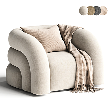 Faux Shearling Swivel Chair 3D model image 1 