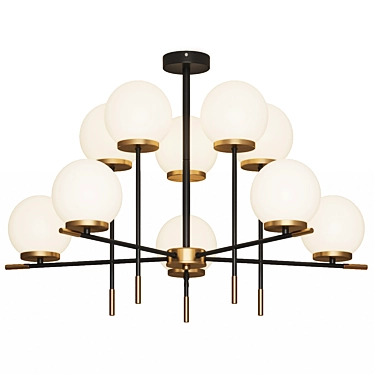 Modern Ceiling Chandelier Black Brass 3D model image 1 