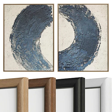 Abstract Duo Framed Canvases Kit 3D model image 1 