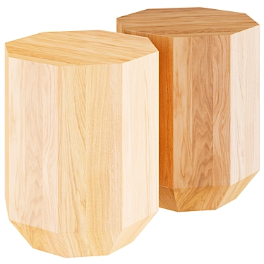 Compact Java Bamboo Side Table 3D model image 1 