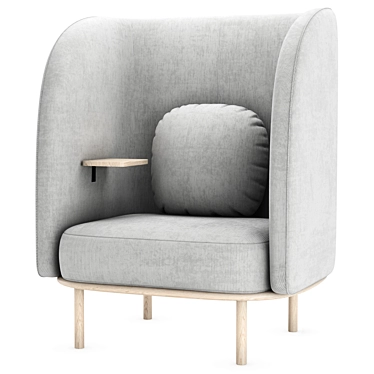 Modern Nesting Armchair and Table 3D model image 1 