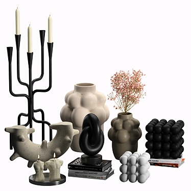 Stylish Corner Design Decor Set 3D model image 1 