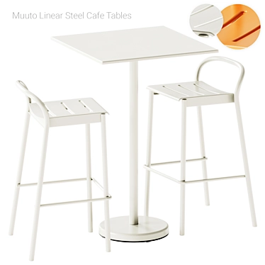 Muuto Linear Steel Table & Stool 3D model image 1 