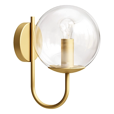 Moricio Brass and Glass Sconce 3D model image 1 