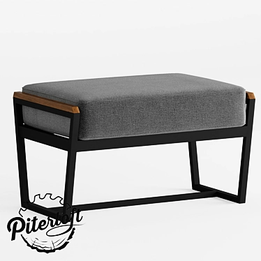 Brown Loft Style Ottoman 3D model image 1 