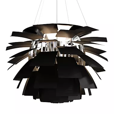 Modern Black Artichoke Pendant Light 3D model image 1 