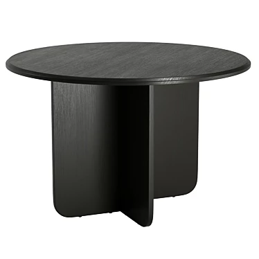 Modern Round Dining Table with UV Unwrapped Textures 3D model image 1 