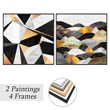 Artistic Set with 2 Paintings 3D model image 1 