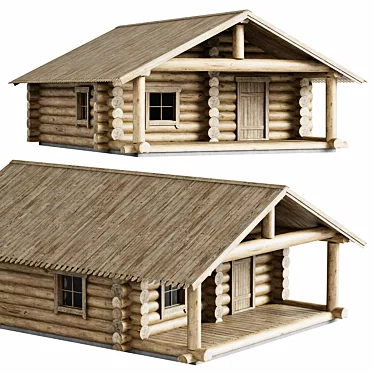 Rustic Log Cabin Hideaway 3D model image 1 