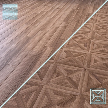 High-Quality 3D Wooden Parquet 3D model image 1 