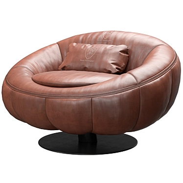 Luxury Leather Swivel Armchair Design 3D model image 1 