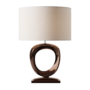 Circular Bronze Handcrafted Ceramic Lamp 3D model image 1 