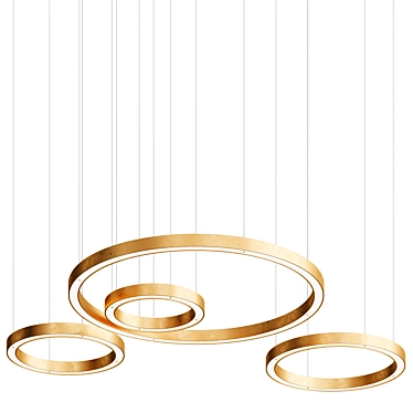 Henge HORIZONTAL Light Rings Pendant 3D model image 1 