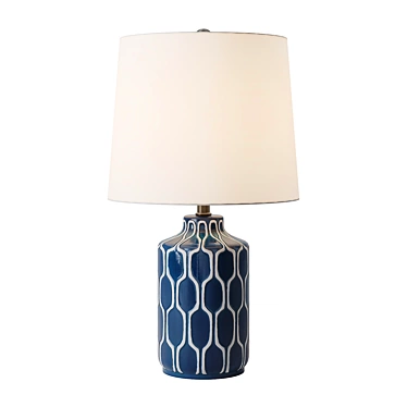 Handpainted Moroccan Blue Table Lamp 3D model image 1 