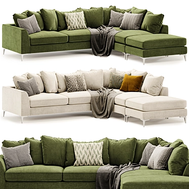 Stylish Cleveland Corner Sofa - Multicolor 3D model image 1 