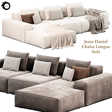 Modular Jesse Daniel Chaise Longue 3D model image 1 