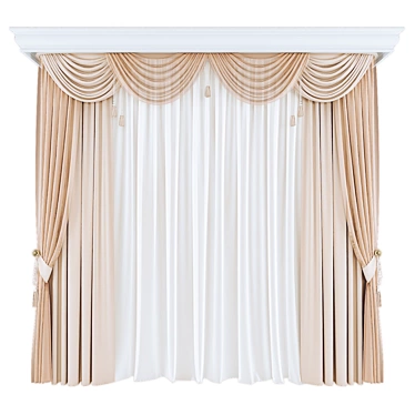 Plush Velvet Curtains Set 3D model image 1 