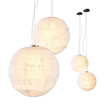 Japanese Style Suspension Lamp 3D model image 1 